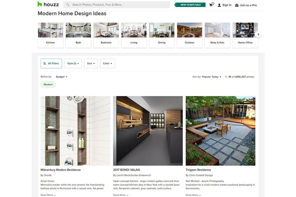 Houzz-browse-by-style